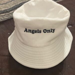 Angels Only White Bucket Hat - Branded Embroidered Women’s Hat